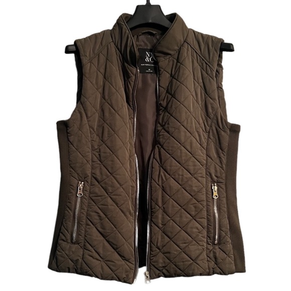 New York & Company Jackets & Blazers - NY & Co. Army Green Zip Up Vest Size XS